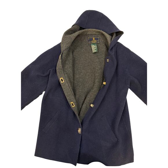 Ralph Lauren 78% wool soft jacket w hood classic gently used winter sz MP - Picture 7 of 12